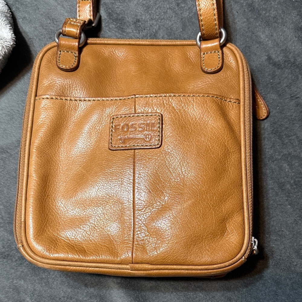Fossil Brown Leather Messenger Bag